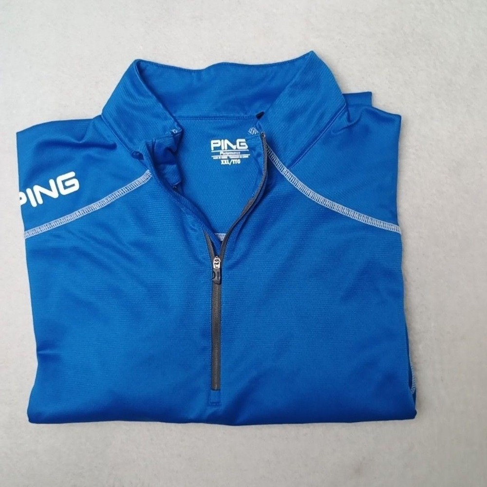 Ping Pullover Mens 2XL Blue Performance 1/4 Zip Golf Moisture Wicking